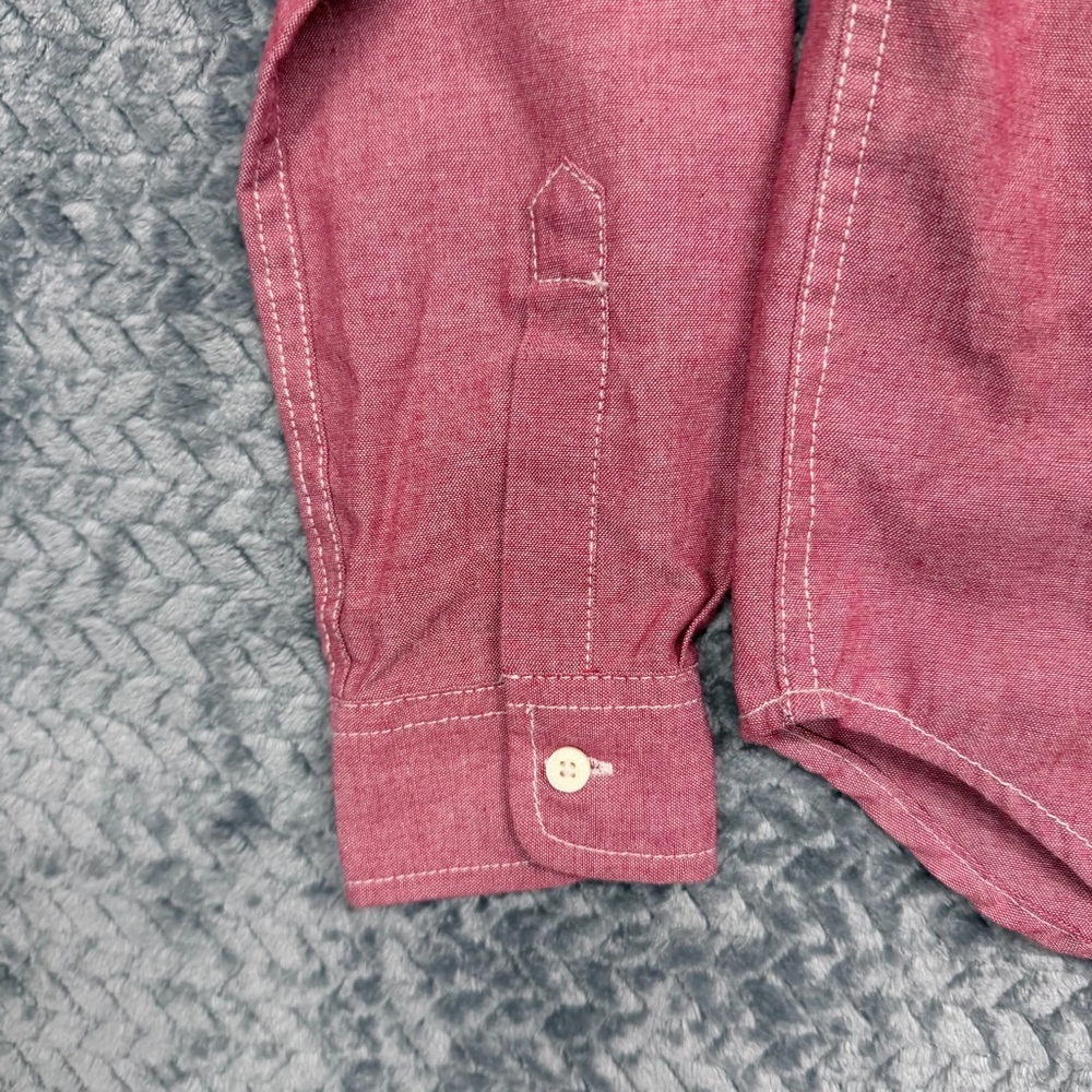 Lee Boys Red Chambray Long Sleeve Button-Down Shirt Size XL (7) - Picture 6 of 8